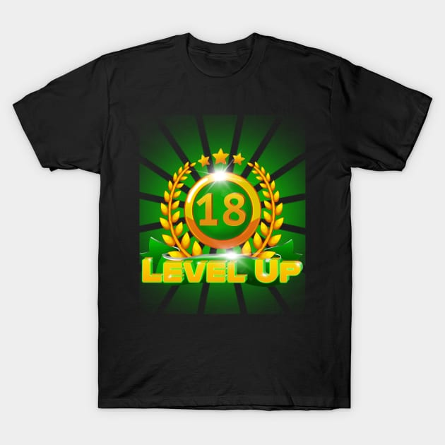 Level Up 18th Birthday Gift T-Shirt by ScienceNStuffStudio